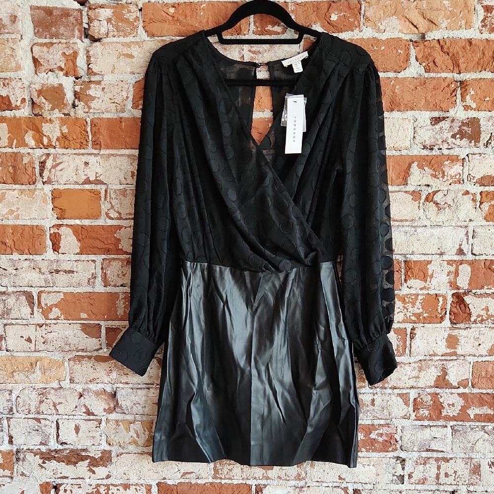 Black Long Sleeve Top Shop Wrap Dress